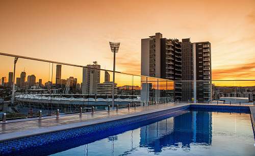 high rise pool on top of building urban